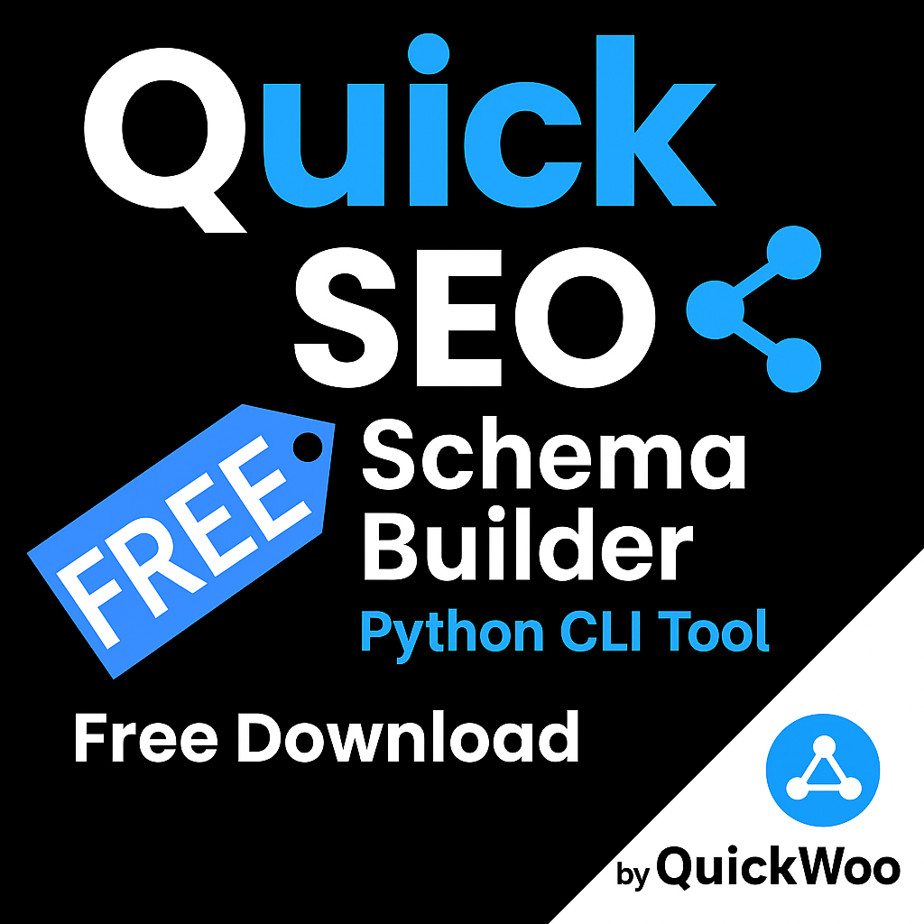 Quick SEO Schema Builder, a Python CLI tool for extracting, validating, fixing, and creating structured schema markup for SEO audits.